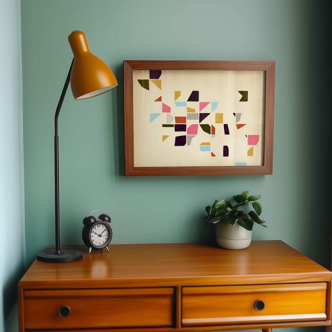 Colorful Geometry Landscape by Maison Bootsy,livingroom,timber border