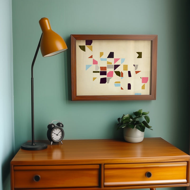 Colorful Geometry Landscape by Maison Bootsy,livingroom,timber border