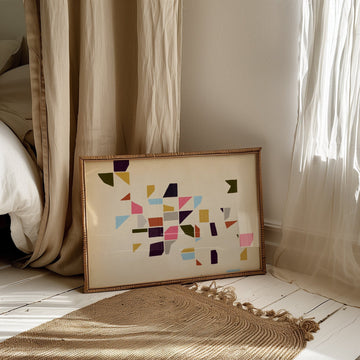 Colorful Geometry Landscape by Maison Bootsy,livingroom,timber border
