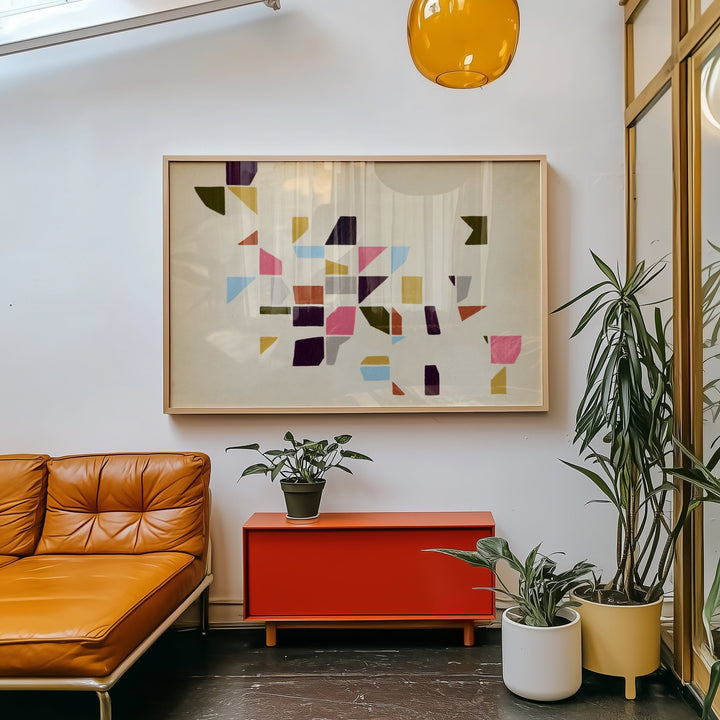 Colorful Geometry Landscape by Maison Bootsy,livingroom,timber border