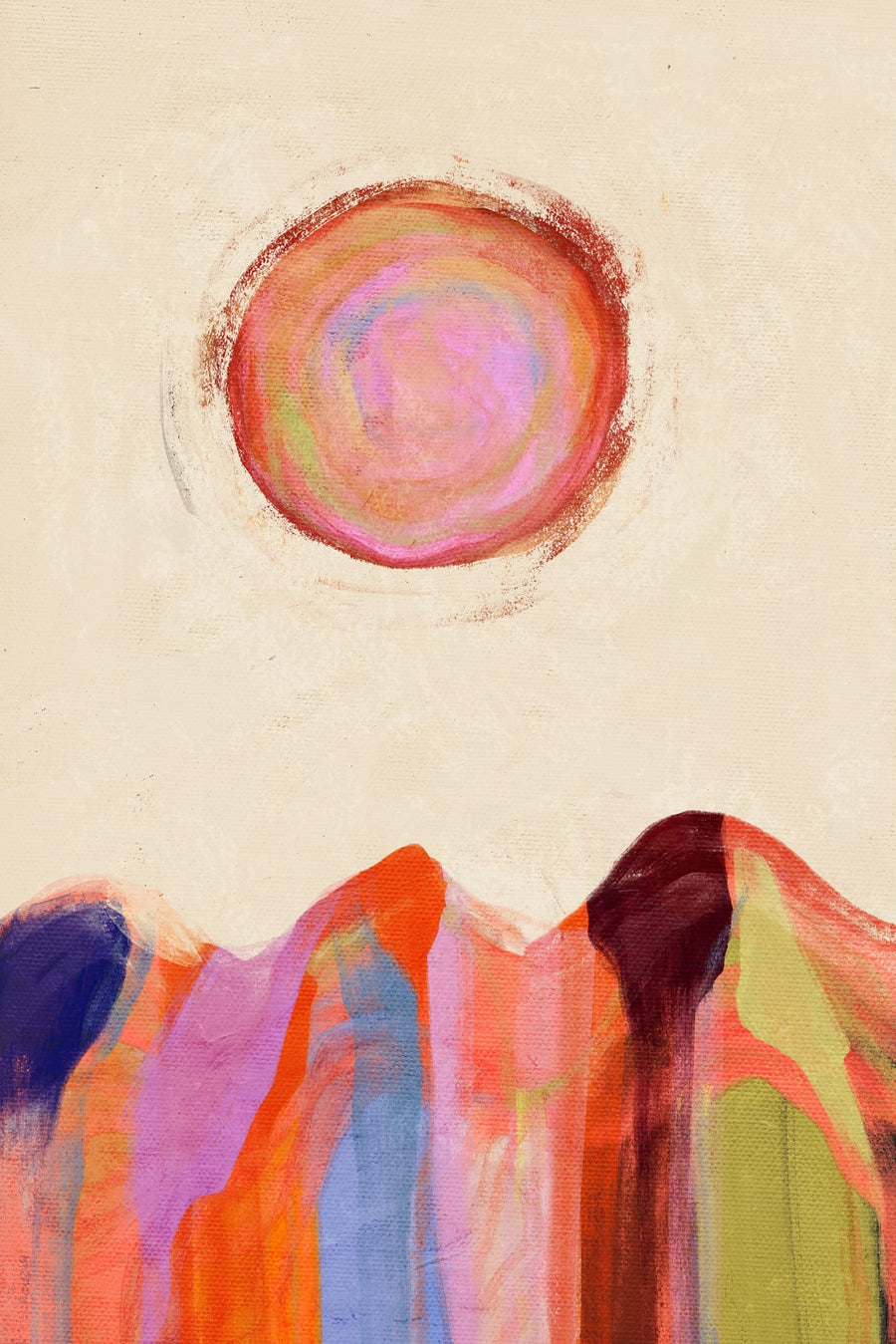 Colorful Mountain Sun By Treechild | Art & Canvas Print
