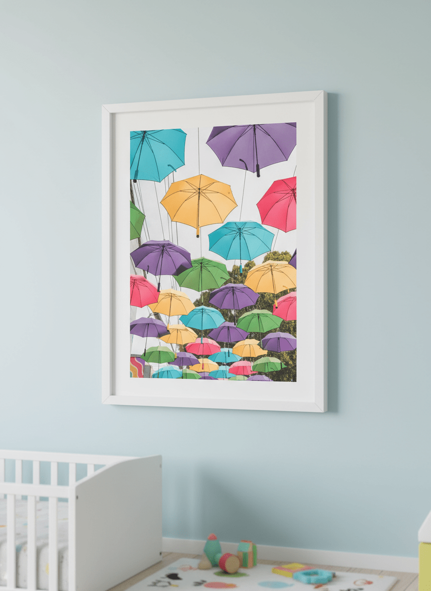 Soft neutral wall art styled in a serene nursery with pastel tones