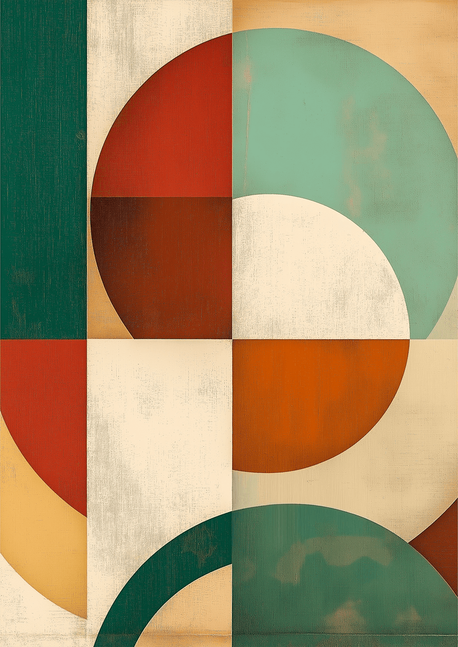 Colour Circle Abstract Puzzle Wall Print