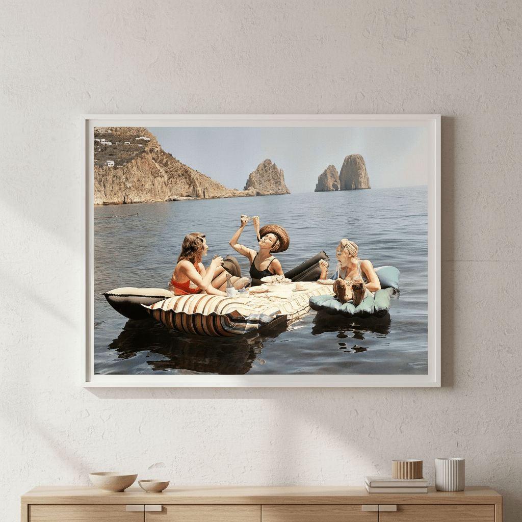 Colour Spaghetti On The Lake Vintage Wall Art Photography wall - art - picture - poster