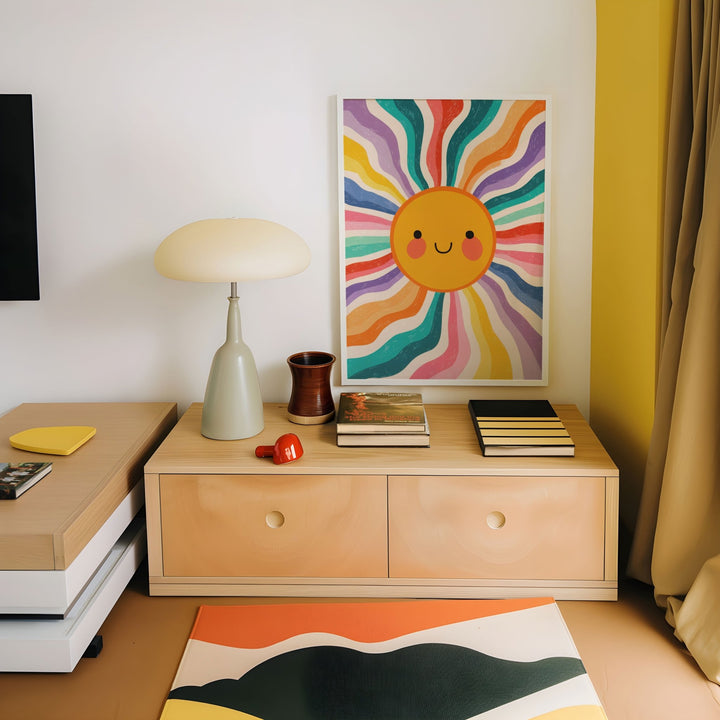 Coloured Sun Kids Wall Art Print wall - art - picture - poster