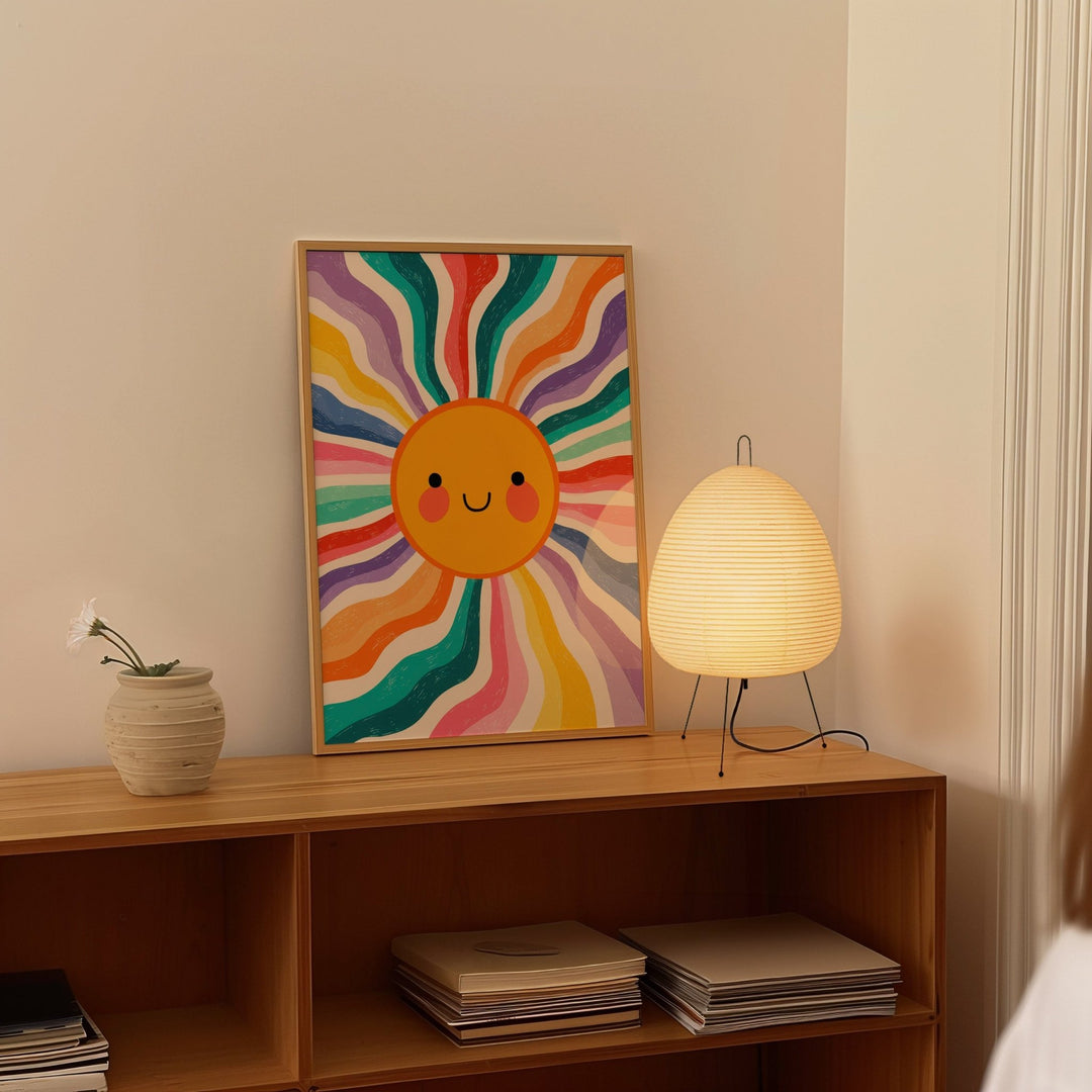 Coloured Sun Kids Wall Art Print wall - art - picture - poster