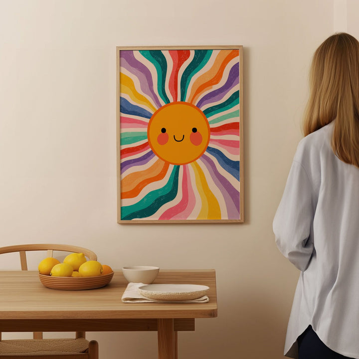 Coloured Sun Kids Wall Art Print wall - art - picture - poster