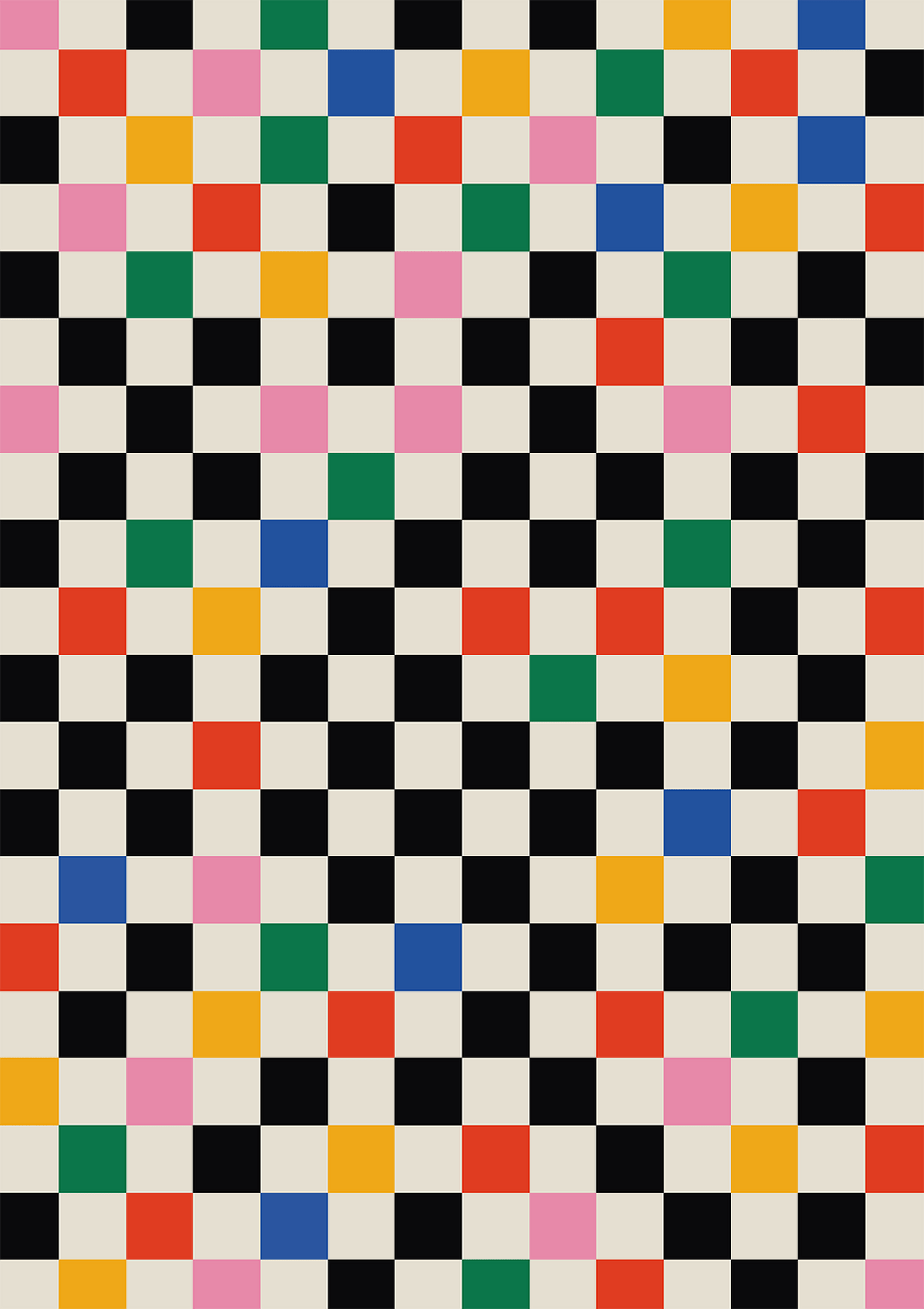 Coloured Tiles Matrix Print - Style My Wall, frame