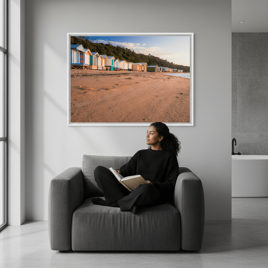 Colourful Beach Boxes by Steven Scott wall - art - picture - poster
