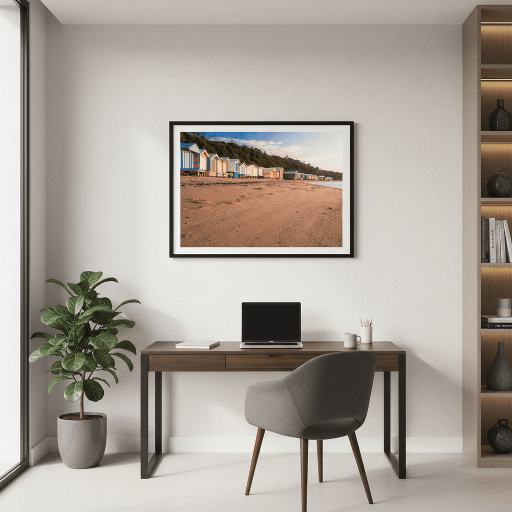 Colourful Beach Boxes by Steven Scott wall - art - picture - poster