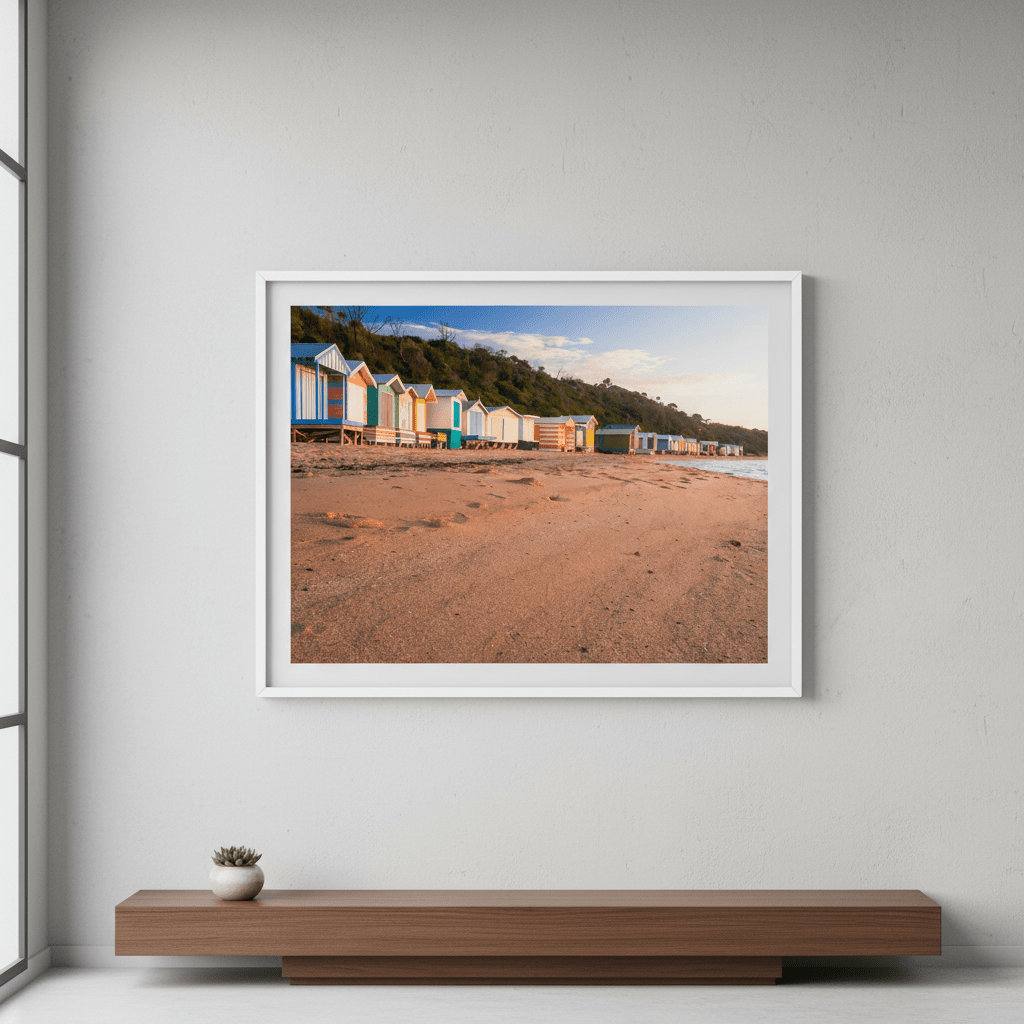 Colourful Beach Boxes by Steven Scott wall - art - picture - poster