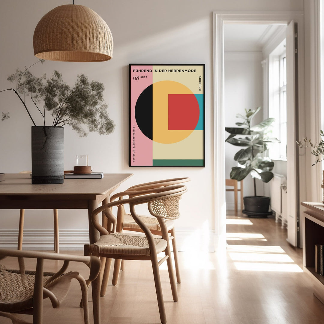 Colourful Geometric Shape Wall Art by Bauhaus - Style My Wall