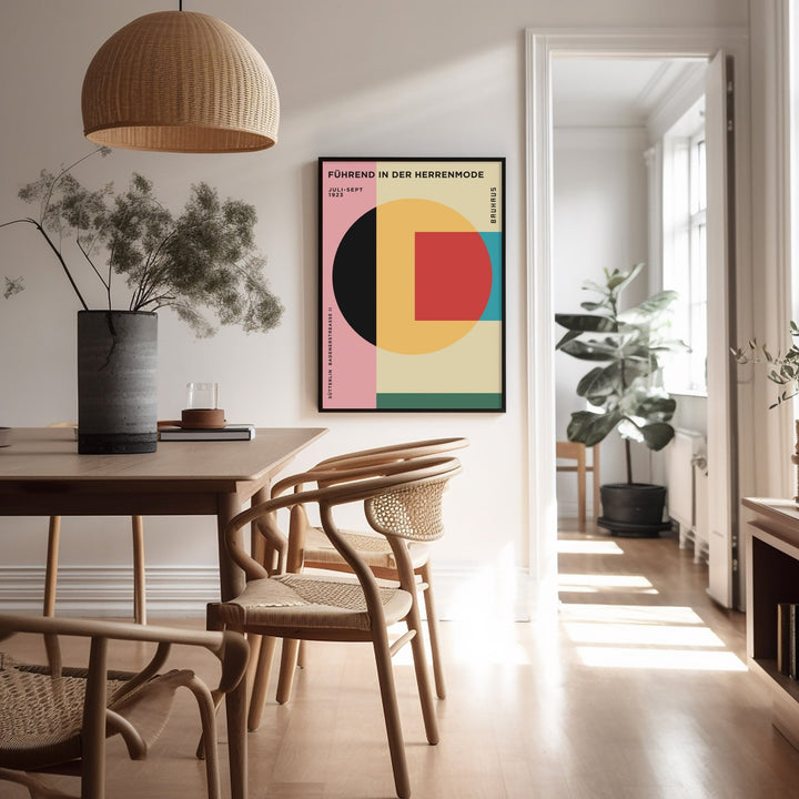 Colourful Geometric Shape Wall Art by Bauhaus - Style My Wall