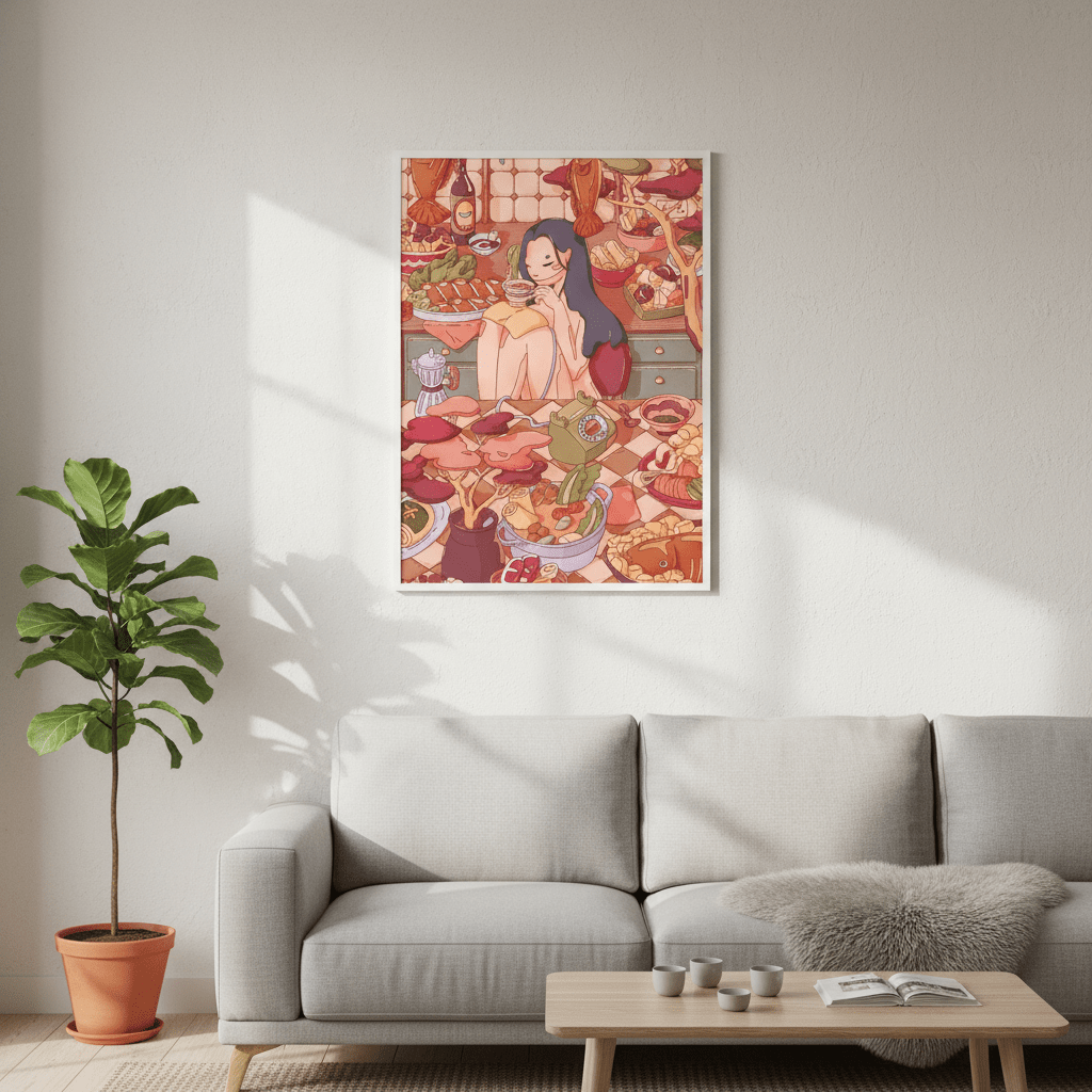 Come Over I Made Too Much Food by Lauren Ly wall - art - picture - poster