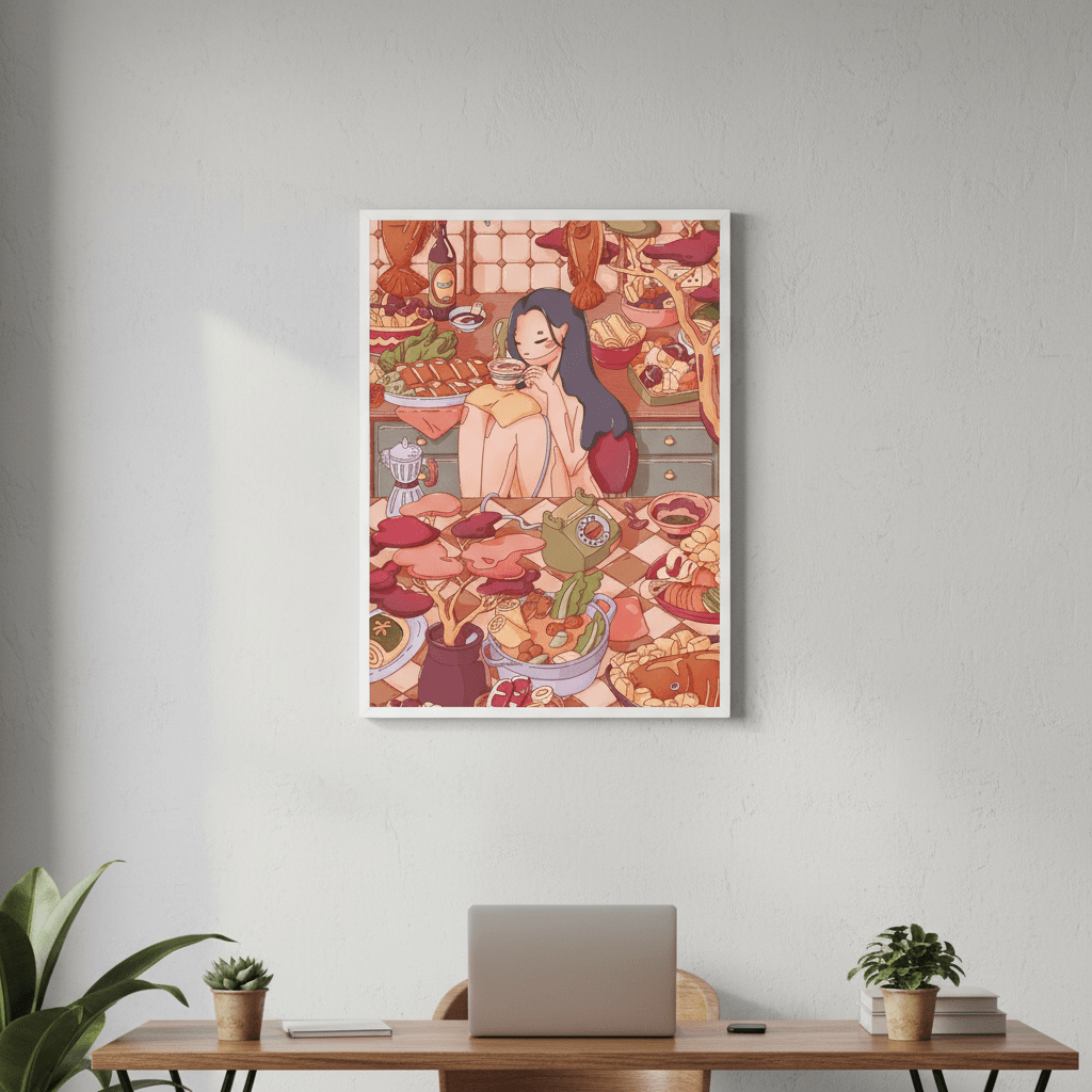 Come Over I Made Too Much Food by Lauren Ly wall - art - picture - poster