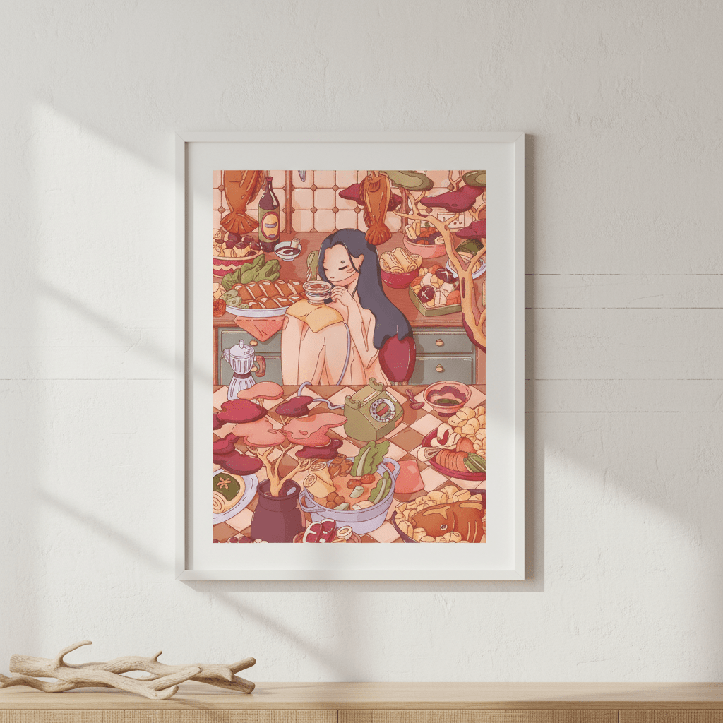 Come Over I Made Too Much Food by Lauren Ly wall - art - picture - poster