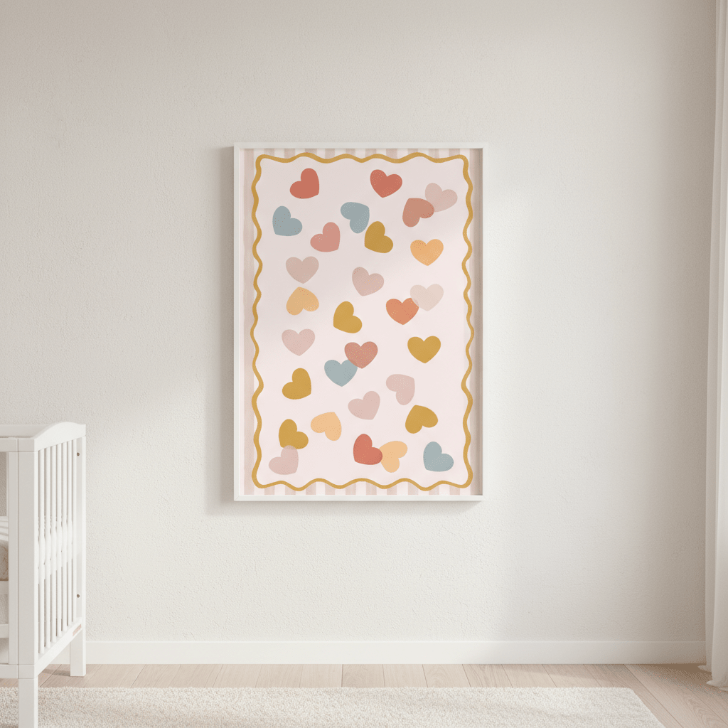 Confetti Pastel Hearts by Menina Lisboa wall - art - picture - poster