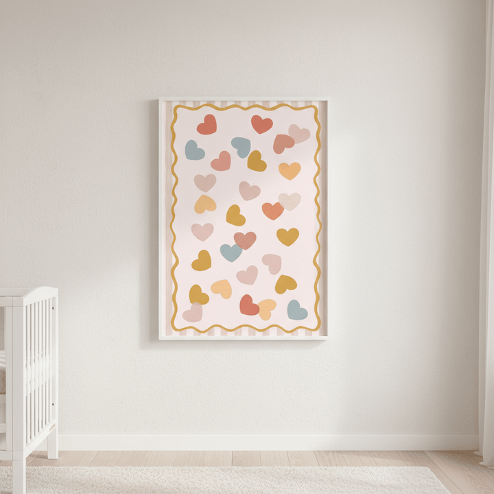 Confetti Pastel Hearts by Menina Lisboa wall - art - picture - poster