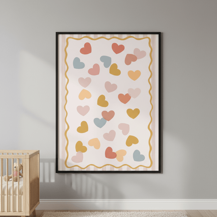 Confetti Pastel Hearts by Menina Lisboa wall - art - picture - poster
