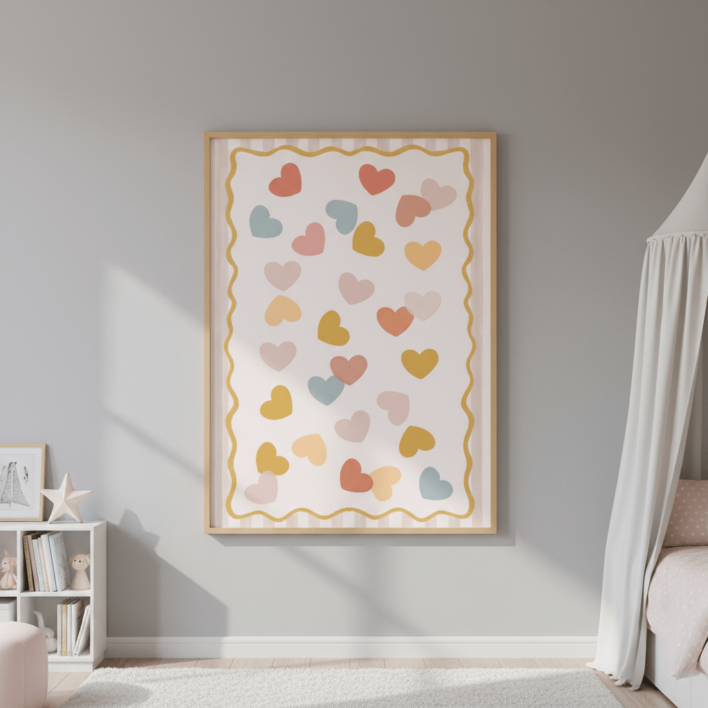 Confetti Pastel Hearts by Menina Lisboa wall - art - picture - poster