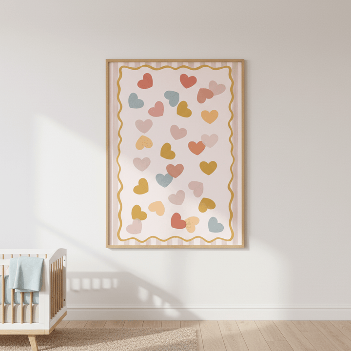 Confetti Pastel Hearts by Menina Lisboa wall - art - picture - poster