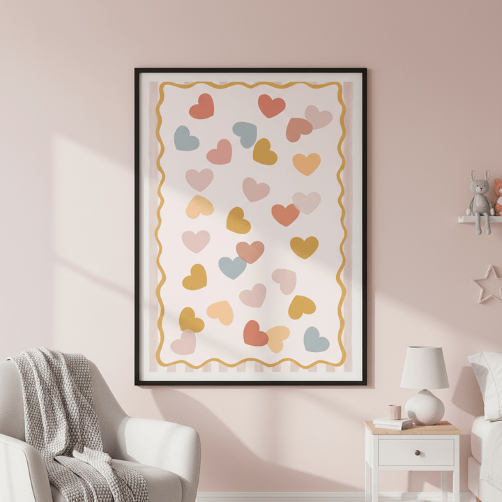 Confetti Pastel Hearts by Menina Lisboa wall - art - picture - poster