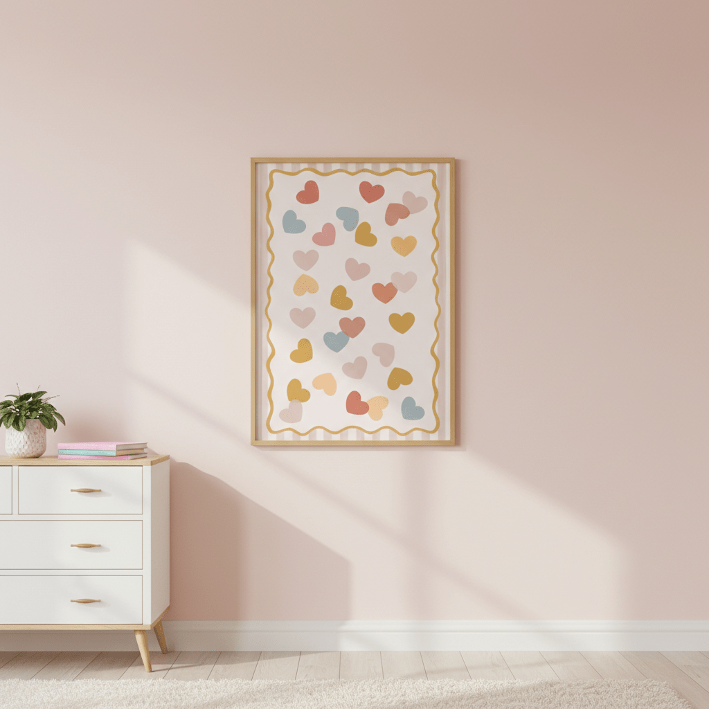 Confetti Pastel Hearts by Menina Lisboa wall - art - picture - poster