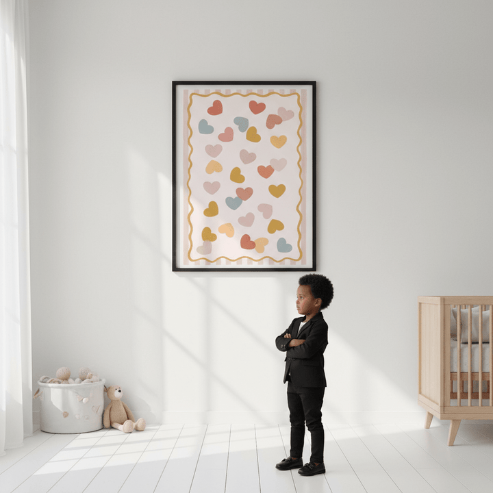 Confetti Pastel Hearts by Menina Lisboa wall - art - picture - poster
