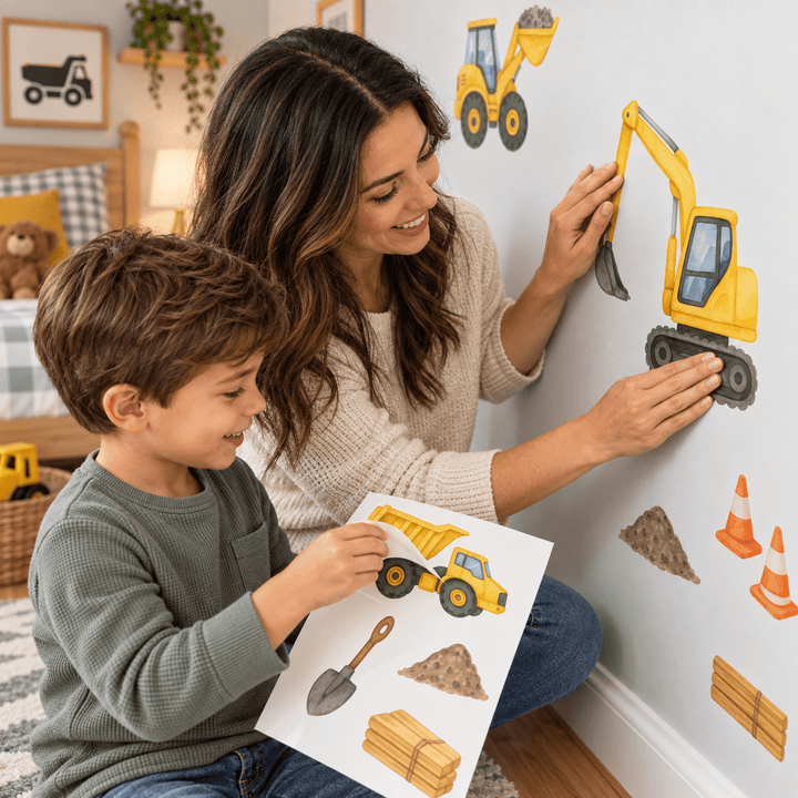 Construction Site Kids Sticker Wall Decal wall-art-picture-poster