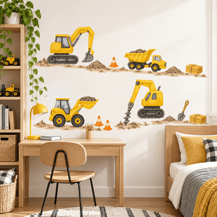 Construction Site Kids Sticker Wall Decal wall-art-picture-poster