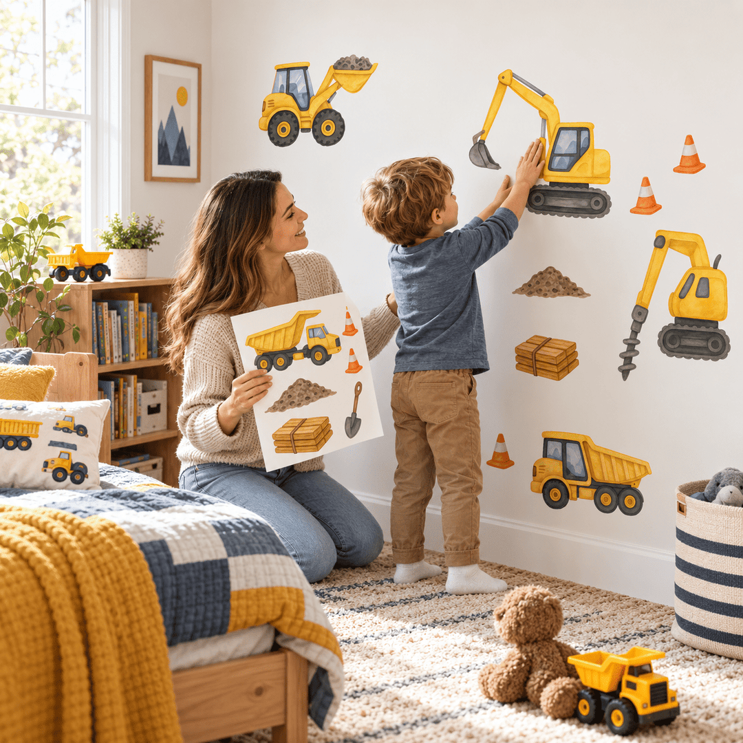 Construction Site Kids Sticker Wall Decal wall-art-picture-poster