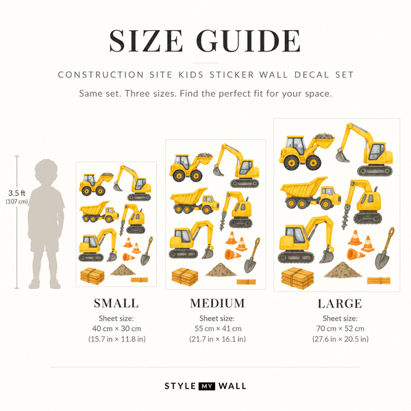 Construction Site Kids Sticker Wall Decal wall-art-picture-poster