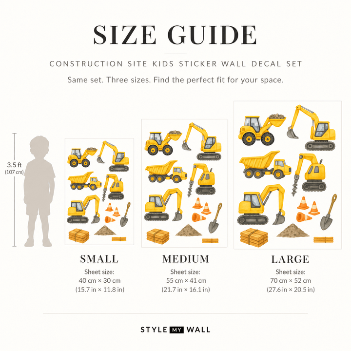 Construction Site Kids Sticker Wall Decal wall-art-picture-poster