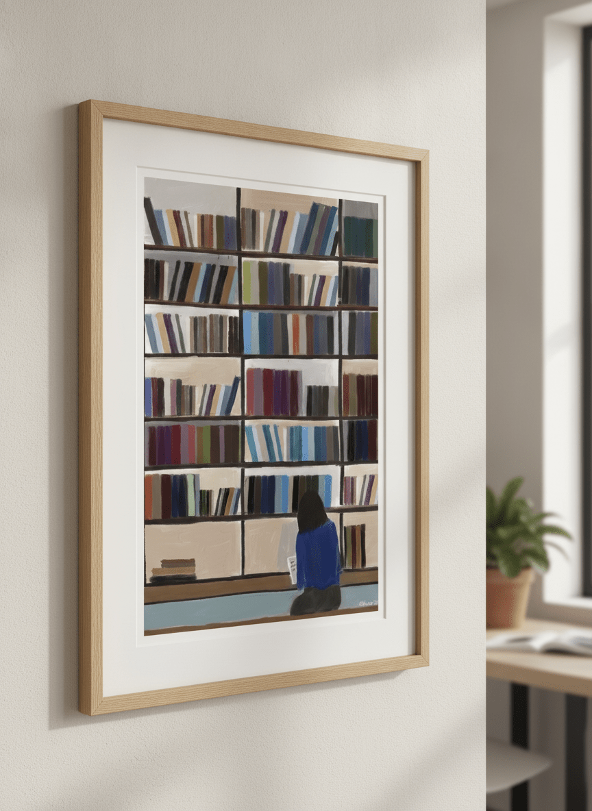 Contemporary wall art featured in a bright modern office workspace