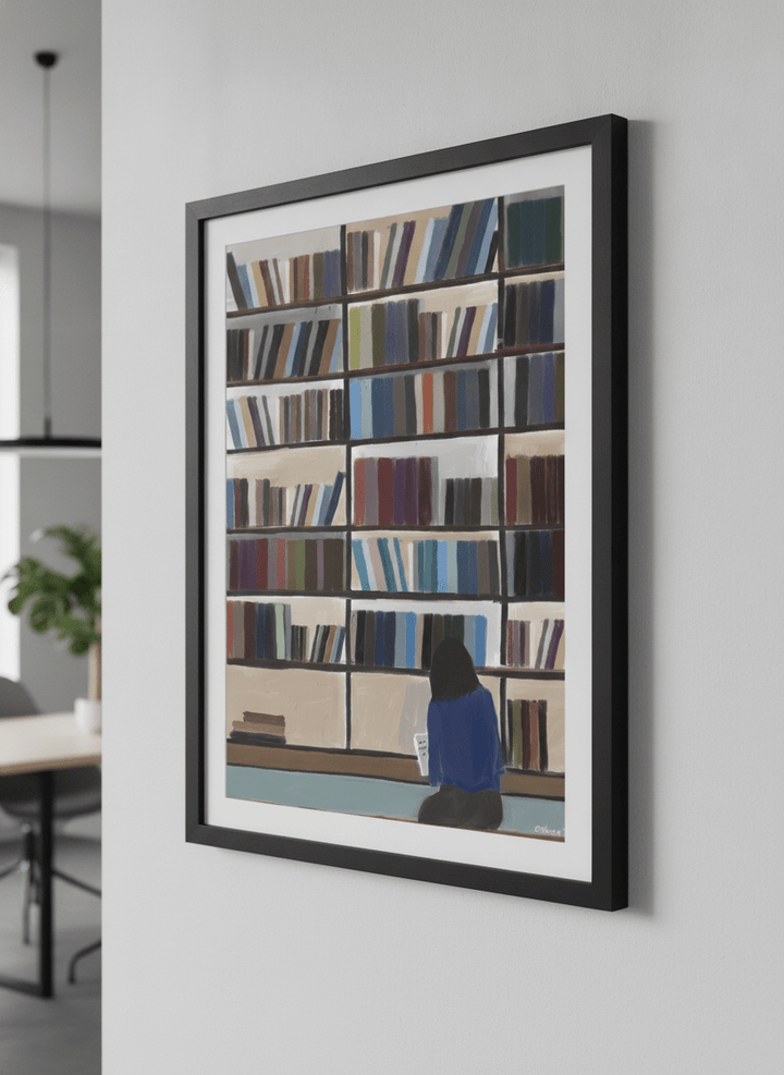 Contemporary wall art featured in a bright modern office workspace