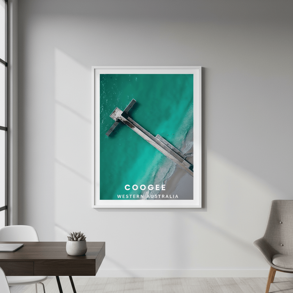 Coogee Jetty Travel Poster, Western Australia by L10 wall - art - picture - poster