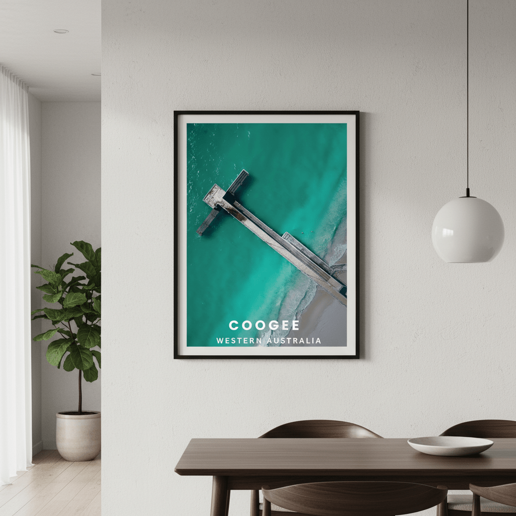 Coogee Jetty Travel Poster, Western Australia by L10 wall - art - picture - poster