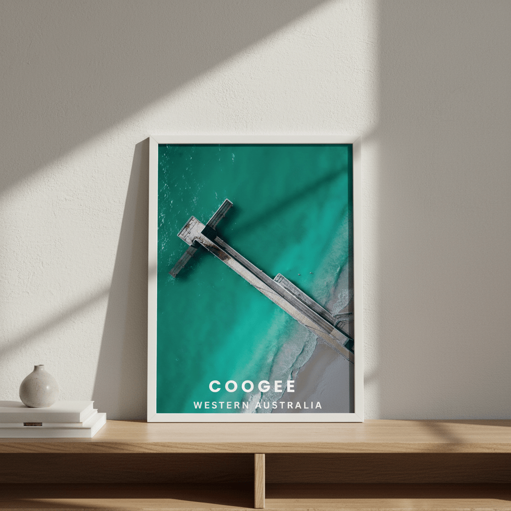 Coogee Jetty Travel Poster, Western Australia by L10 wall - art - picture - poster