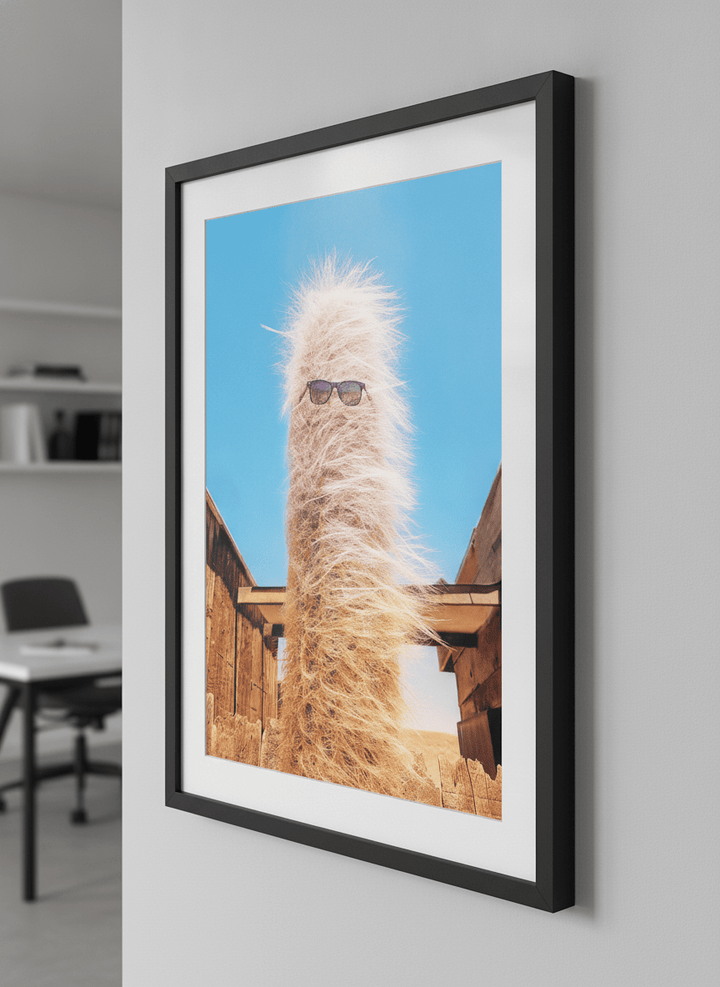 Contemporary wall art featured in a bright modern office workspace