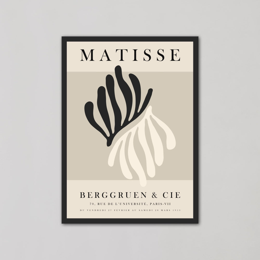 Coral Leaf Black And Beige Wall Art by Henri Matisse - Style My Wall