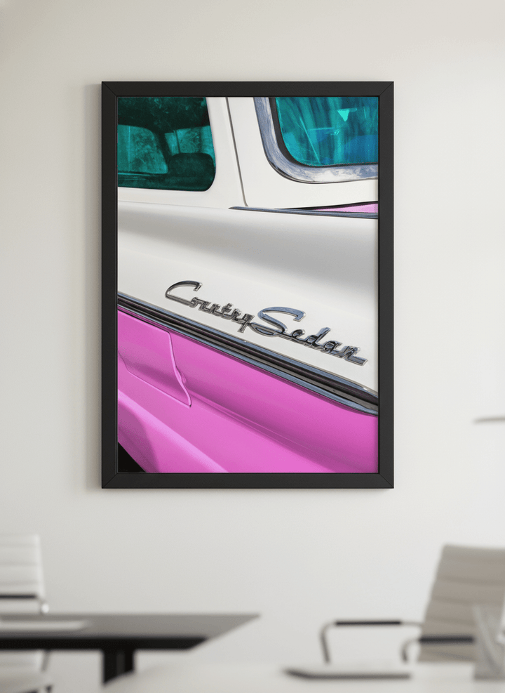 Contemporary wall art featured in a bright modern office workspace