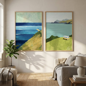 Countryside Surf Abstract Painting Pair by Henry Rivers wall - art - picture - poster
