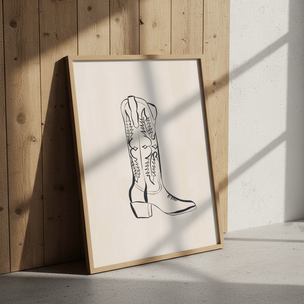 Cowboy Boots by Ivy Green Illustrations wall - art - picture - poster