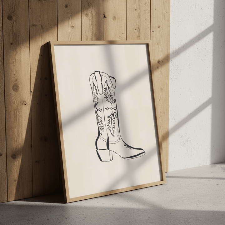 Cowboy Boots by Ivy Green Illustrations wall - art - picture - poster