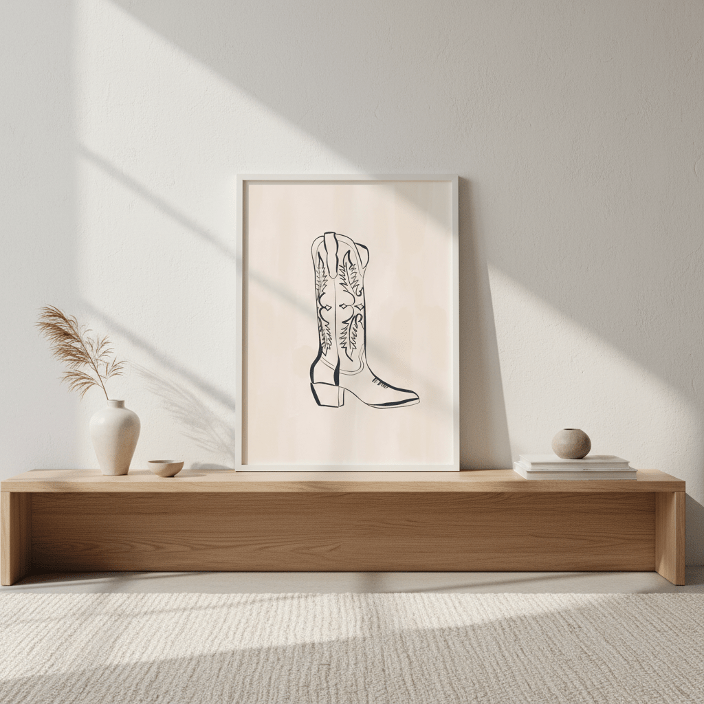 Cowboy Boots by Ivy Green Illustrations wall - art - picture - poster