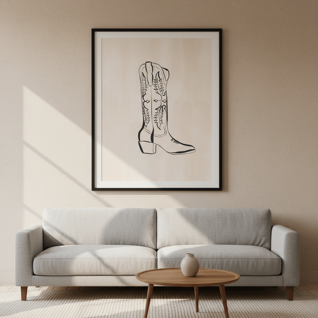 Cowboy Boots by Ivy Green Illustrations wall - art - picture - poster
