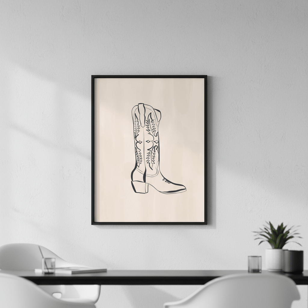 Cowboy Boots by Ivy Green Illustrations wall - art - picture - poster
