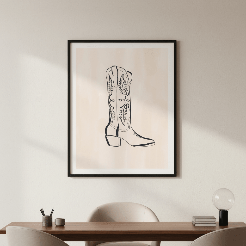Cowboy Boots by Ivy Green Illustrations wall - art - picture - poster