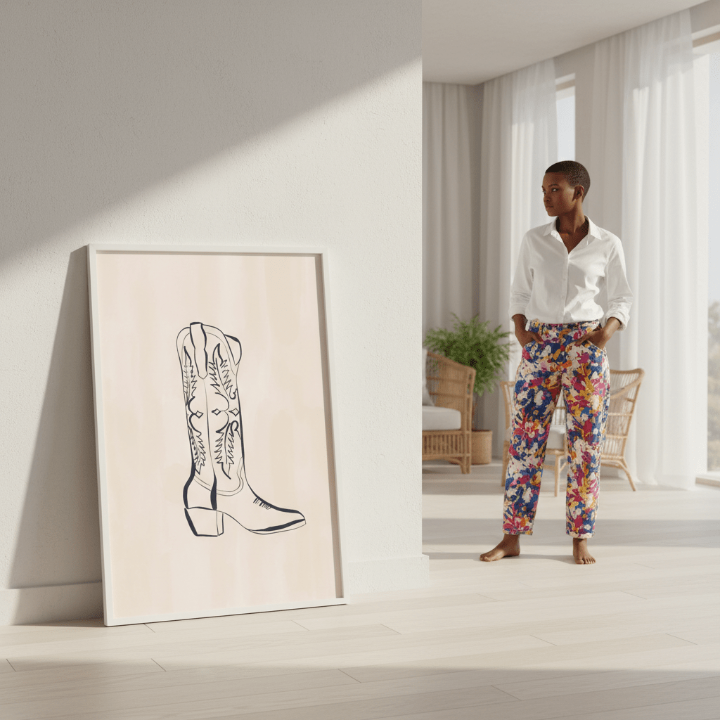 Cowboy Boots by Ivy Green Illustrations wall - art - picture - poster