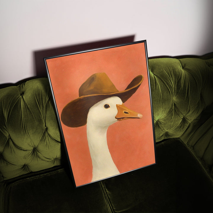Cowboy Duck Oil Painting Wall Art wall - art - picture - poster